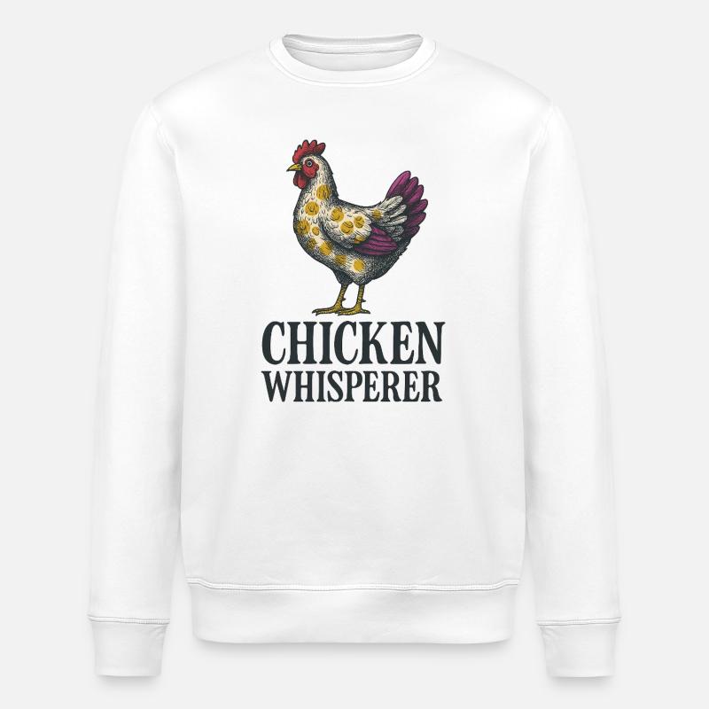 Hühner-Flüsterer - Stanley/Stella Unisex Bio-Sweatshirt ROLLER - Weiß