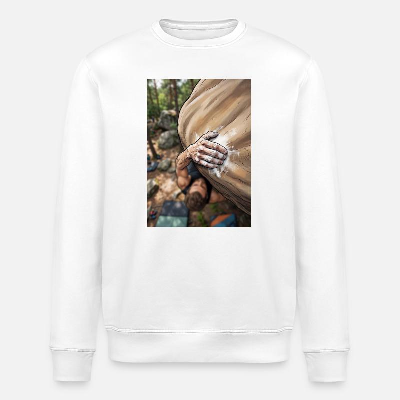 Main à la craie - Sweat bio ROLLER Stanley/Stella Unisexe - blanc