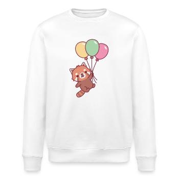 Süßer roter Panda und Luftballons - Stanley/Stella Unisex Bio-Sweatshirt ROLLER - Weiß - Vorne - Nik (191cm)
