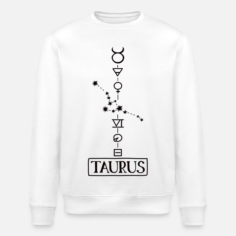 Taurus - Stier Sternzeichen - schwarz - Stanley/Stella Unisex Bio-Sweatshirt ROLLER - Weiß