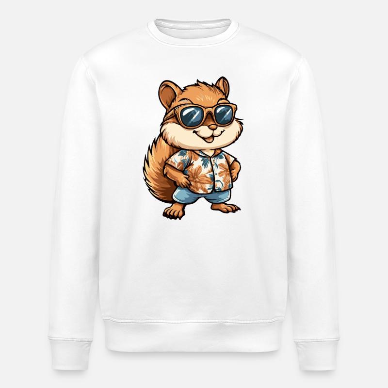 Vacances de bandes dessinées Squirrel - Sweat bio ROLLER Stanley/Stella Unisexe - blanc
