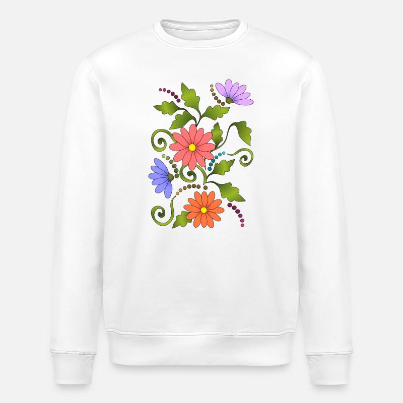 Blumen - Stanley/Stella Unisex Bio-Sweatshirt ROLLER - Weiß