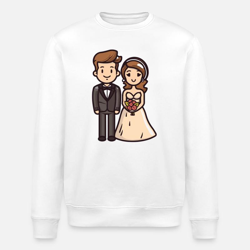 Couple Wedding Bride Groom - Stanley/Stella ROLLER Unisex Organic Sweatshirt - white