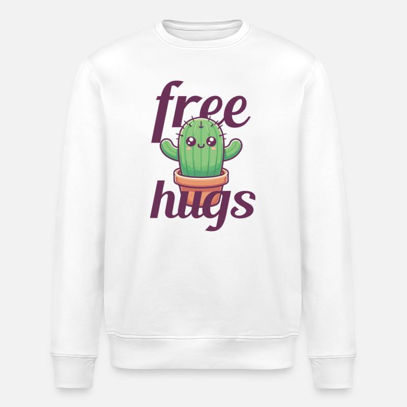 Cactus câlins gratuits - Sweat bio ROLLER Stanley/Stella Unisexe - blanc