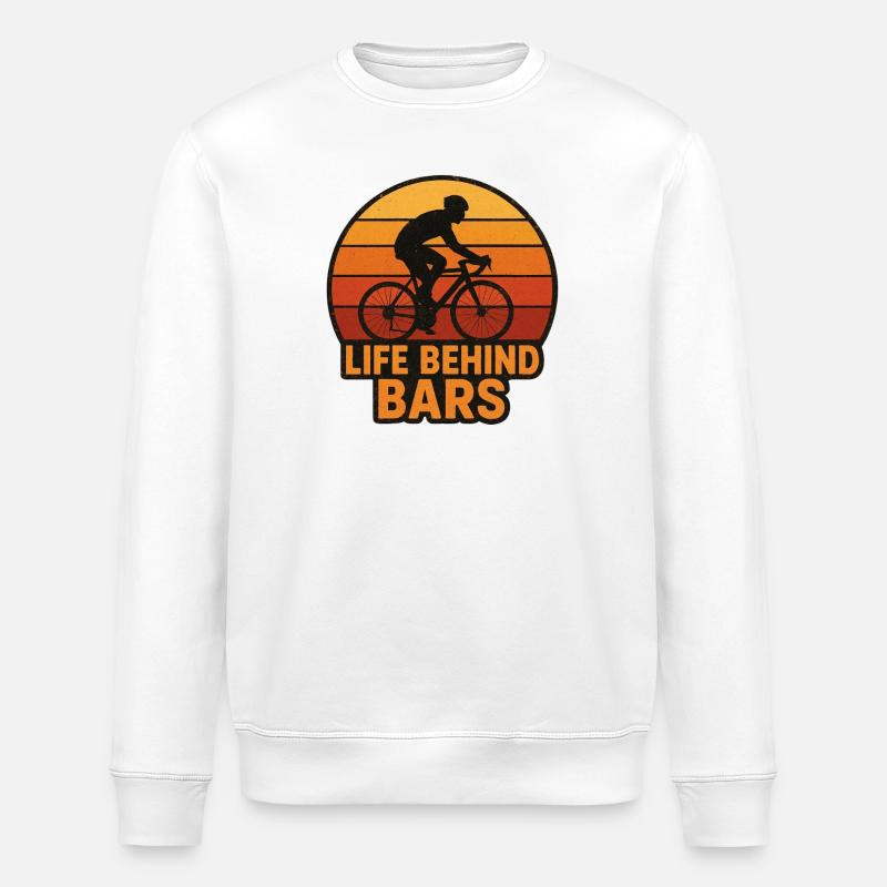 Life Behind Bars – Radfahrer Silhouette - Stanley/Stella Unisex Bio-Sweatshirt ROLLER - Weiß