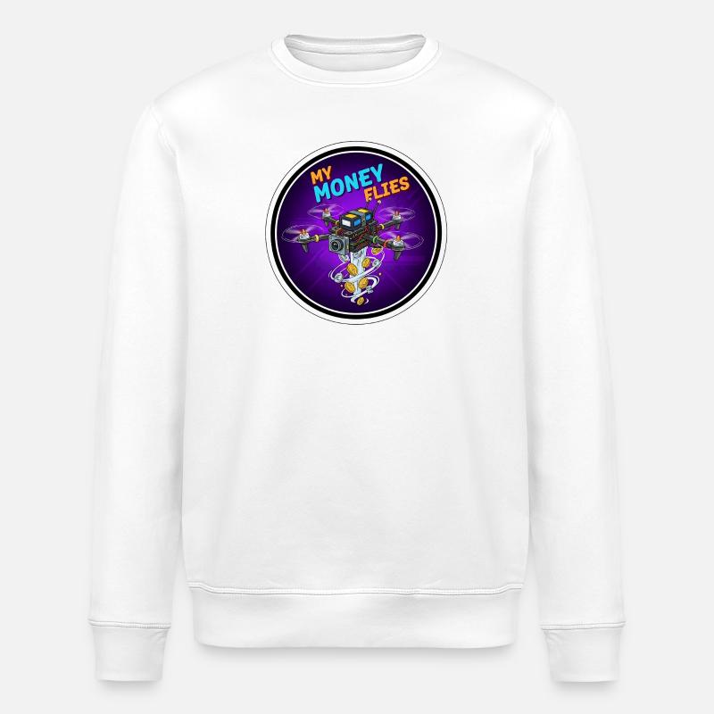 FPV-Drohne lustiges Geschenk - Stanley/Stella Unisex Bio-Sweatshirt ROLLER - Weiß