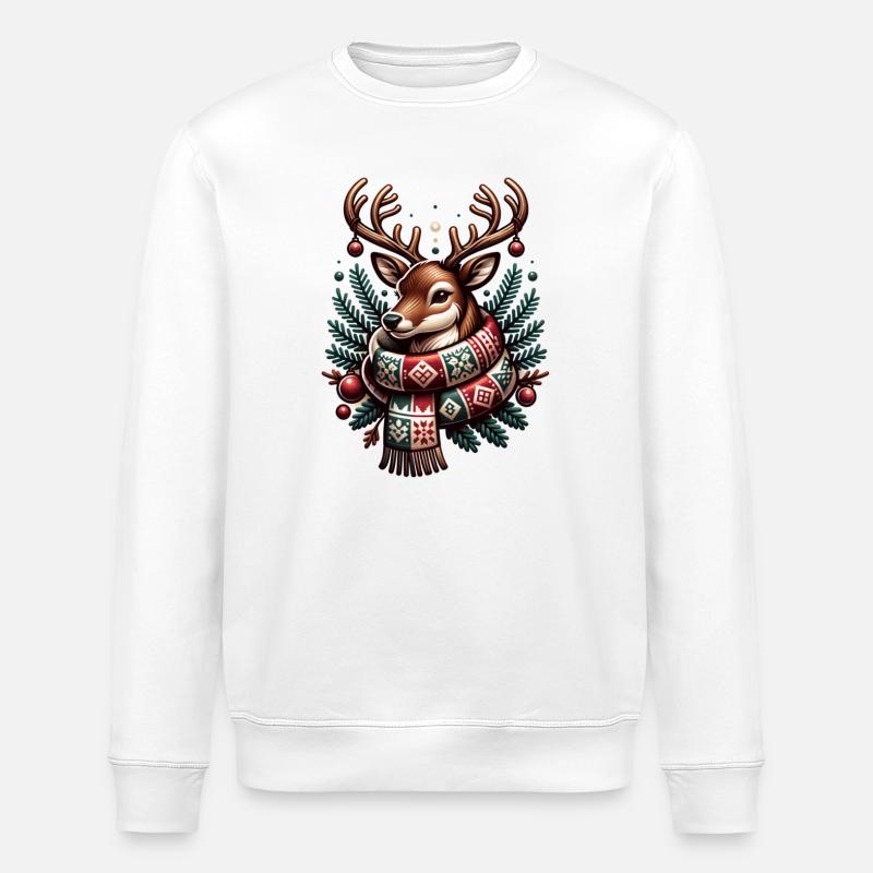 Costume de renne Noël - Sweat bio ROLLER Stanley/Stella Unisexe - blanc