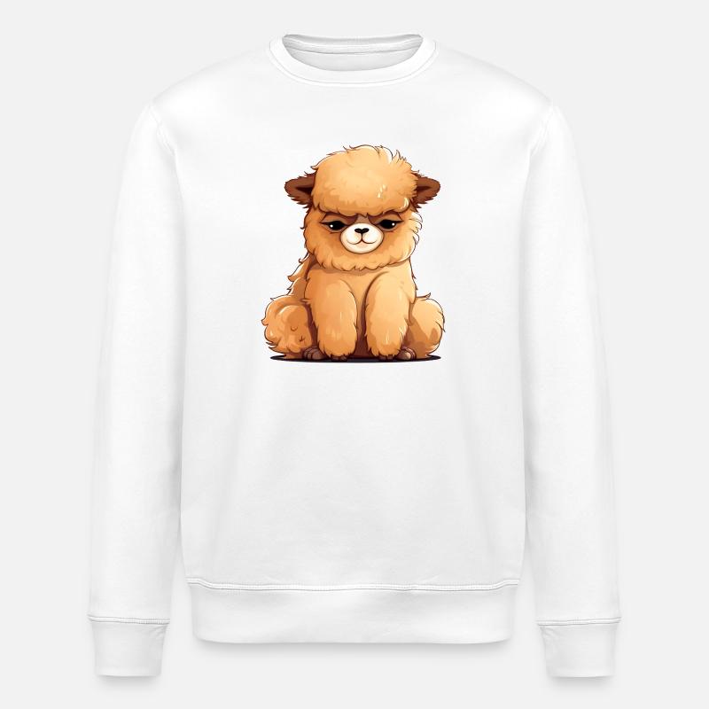 Alpaka mit cooler Frisur - Stanley/Stella Unisex Bio-Sweatshirt ROLLER - Weiß