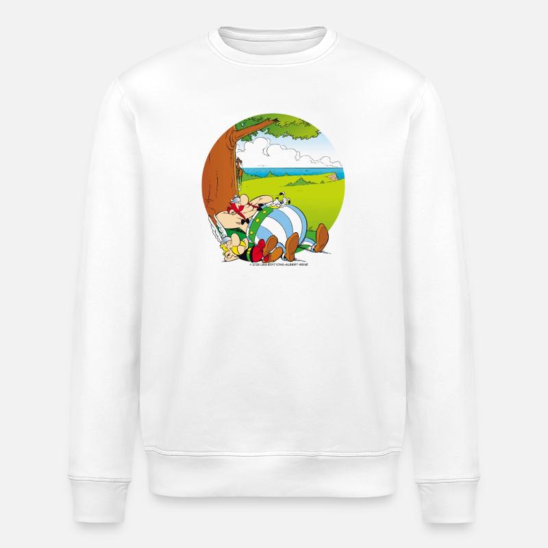 Asterix & Obelix Dogmatix Relaxing - Ekologiczna bluza typu unisex Stanley/Stella ROLLER - biały