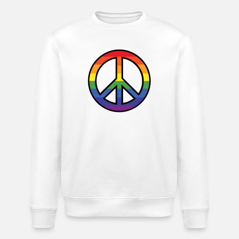 Rainbow Peace - Stanley/Stella Unisex Bio-Sweatshirt ROLLER - Weiß