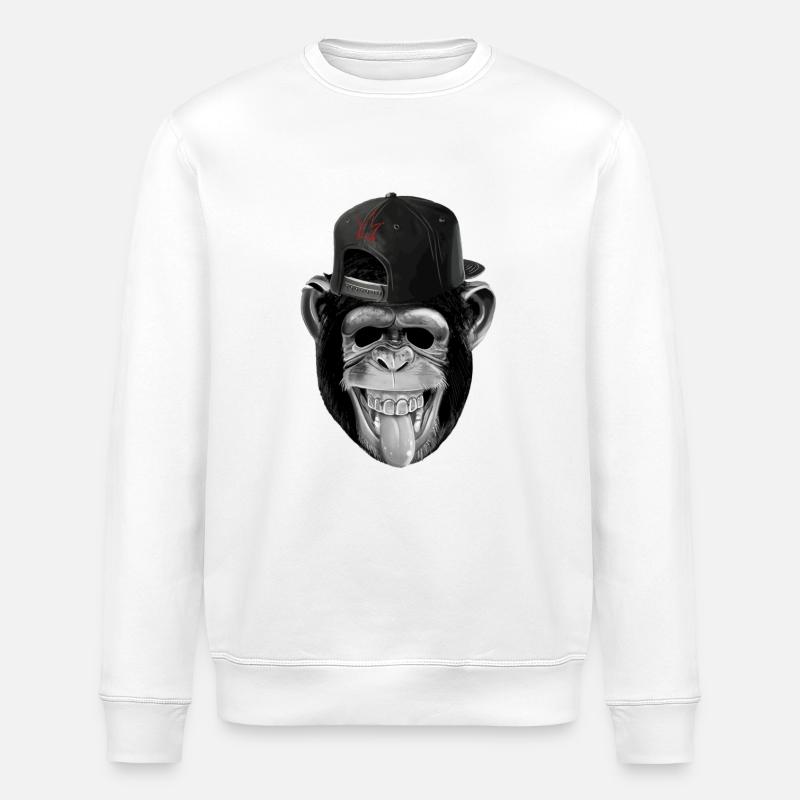 Monkey business - Stanley/Stella ROLLER Unisex Organic Sweatshirt - white