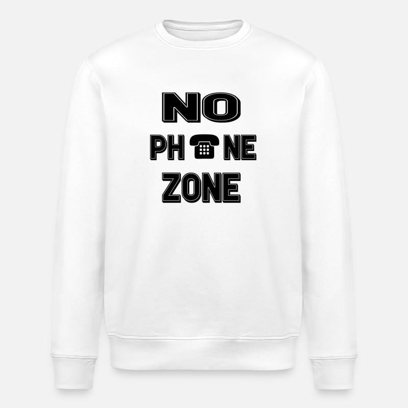 NO PHONE ZONE - Stanley/Stella ROLLER Unisex Organic Sweatshirt - white