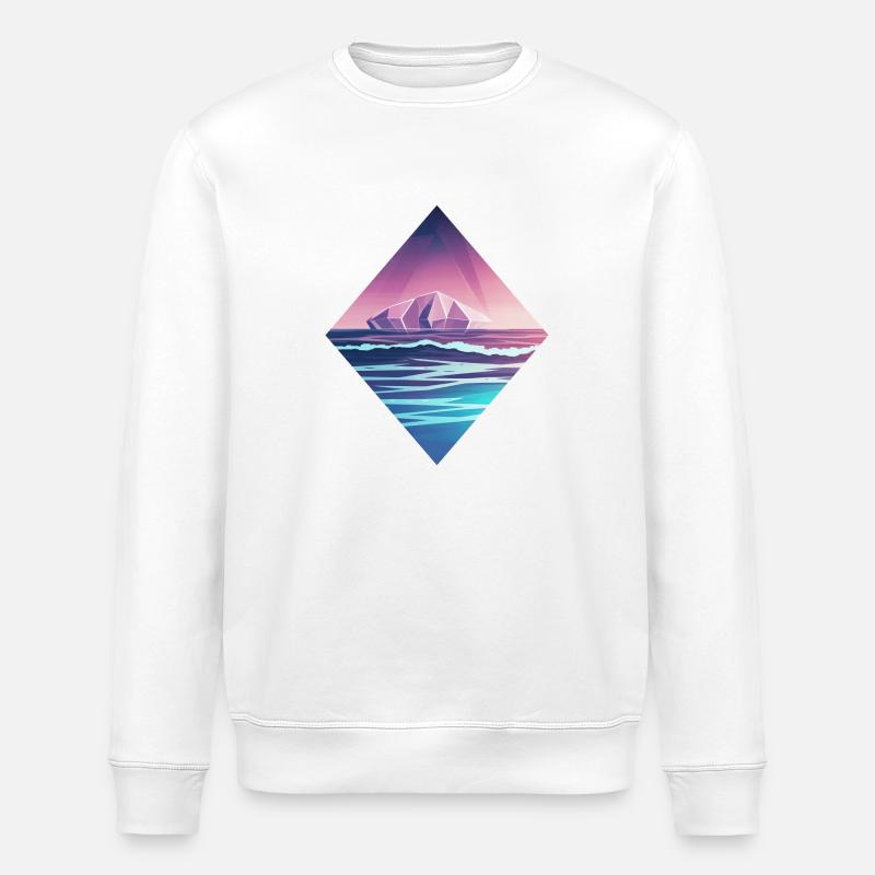 Ocean Vaporwave - Sweat bio ROLLER Stanley/Stella Unisexe - blanc
