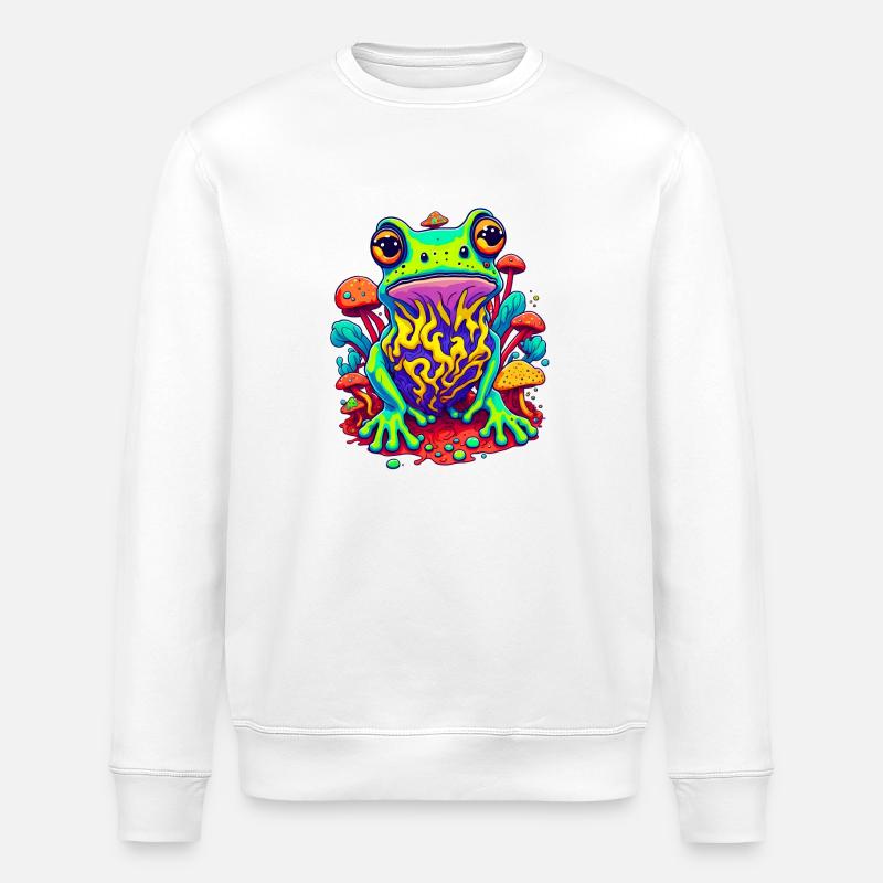 Trippy Frog 02 - Stanley/Stella Unisex Bio-Sweatshirt ROLLER - Weiß