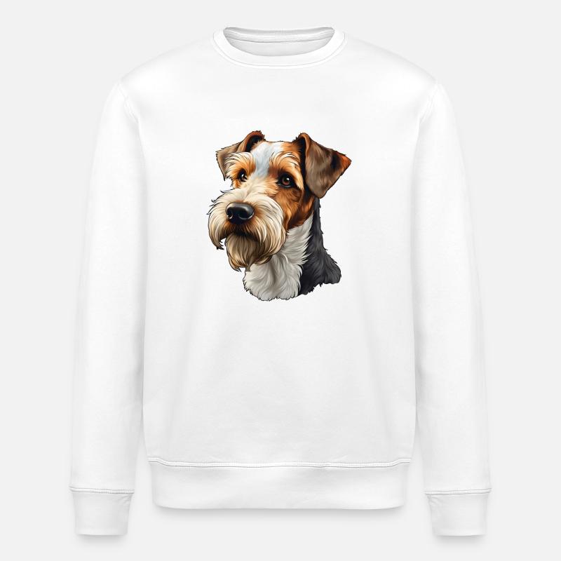 Drahthaar Foxterrier - Stanley/Stella Unisex Bio-Sweatshirt ROLLER - Weiß