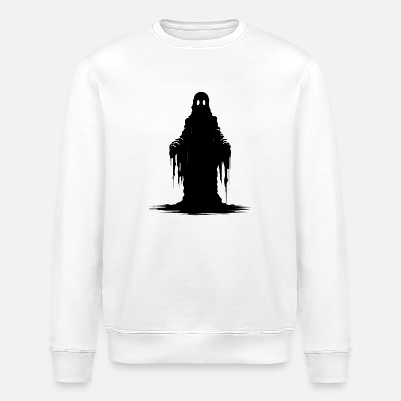 Spooky Ghost - Stanley/Stella ROLLER Unisex Organic Sweatshirt - white