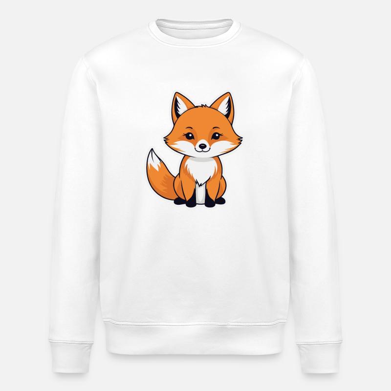 Illustration de renard - Sweat bio ROLLER Stanley/Stella Unisexe - blanc