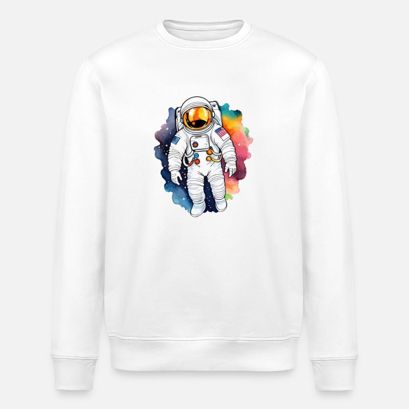 Aquarelle d’astronaute Aquarelle - Sweat bio ROLLER Stanley/Stella Unisexe - blanc
