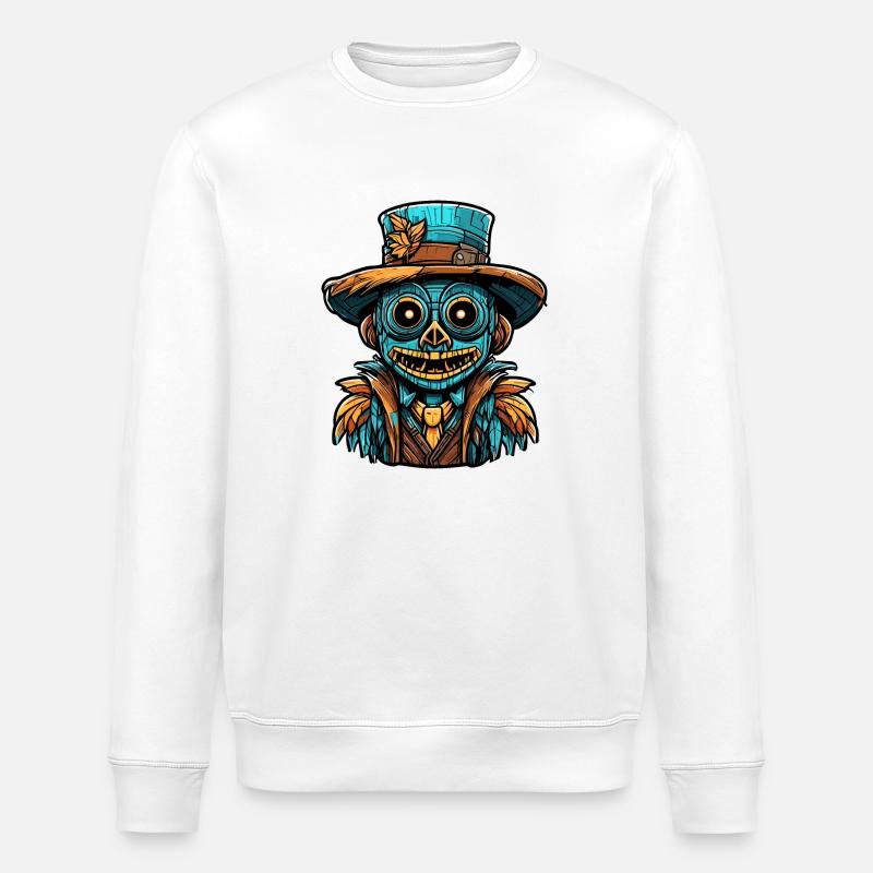Vogelscheuche / Erntehelfer / Maisfeld / Feld - Stanley/Stella Unisex Bio-Sweatshirt ROLLER - Weiß