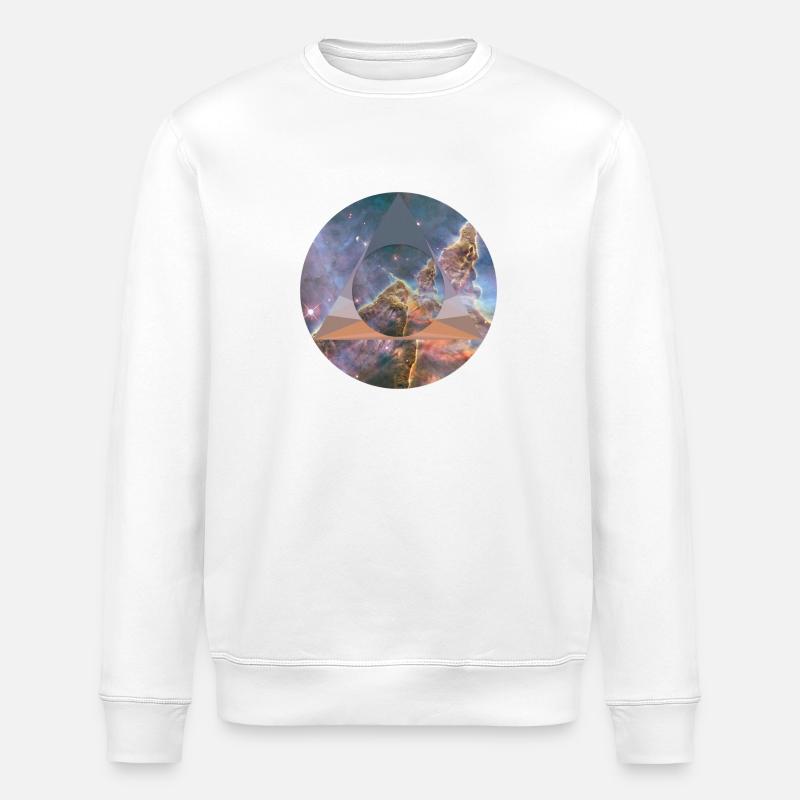 Space Polygon - Stanley/Stella ROLLER Unisex Organic Sweatshirt - white
