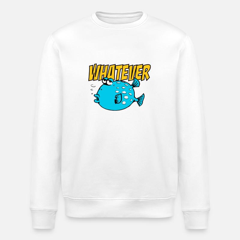 Whatever Fishi - Stanley/Stella ROLLER Unisex Organic Sweatshirt - white