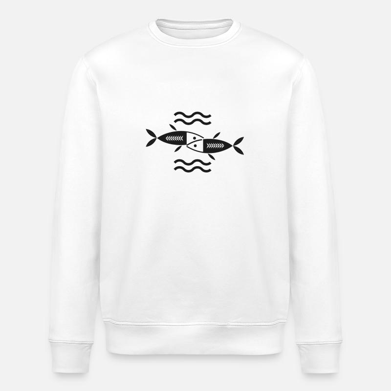 Sternzeichen Fische - Stanley/Stella Unisex Bio-Sweatshirt ROLLER - Weiß