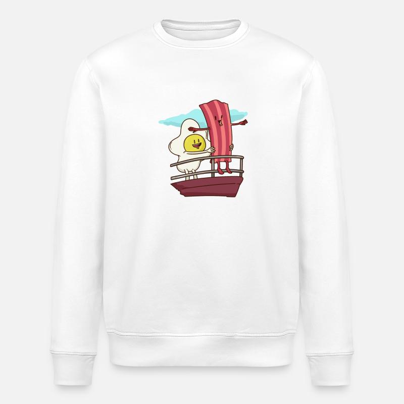Bacon and eggs Titanic - Stanley/Stella ROLLER Unisex Organic Sweatshirt - white
