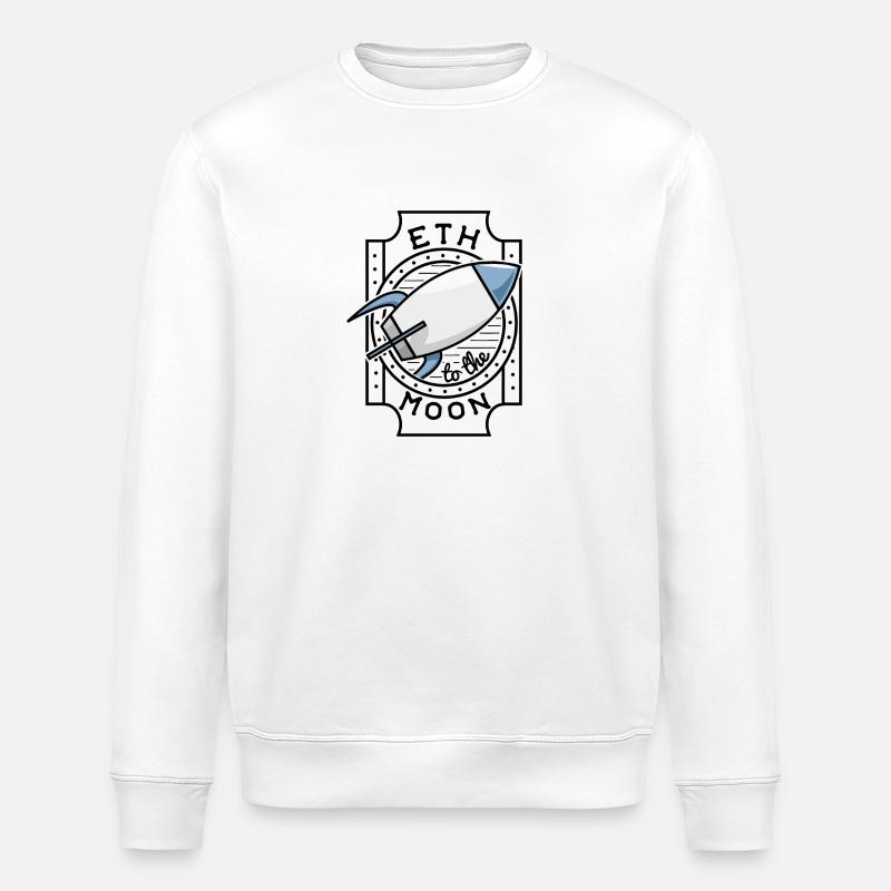 ETH to the Moon - Stanley/Stella Unisex Bio-Sweatshirt ROLLER - Weiß