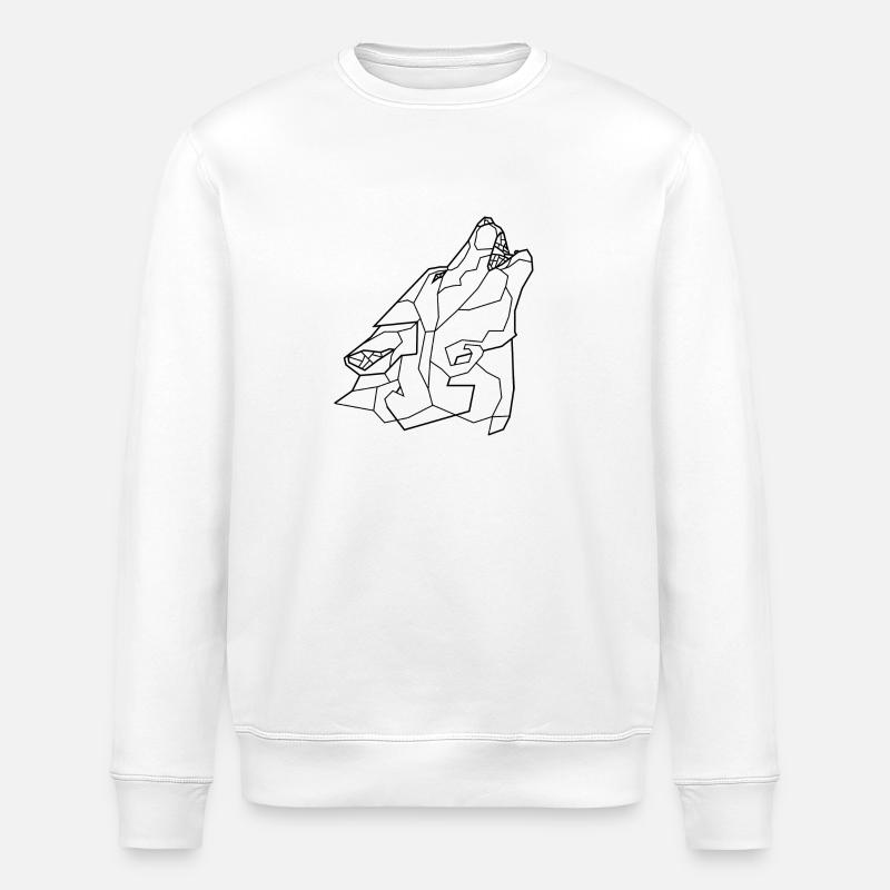 loup hurlant - Sweat bio ROLLER Stanley/Stella Unisexe - blanc