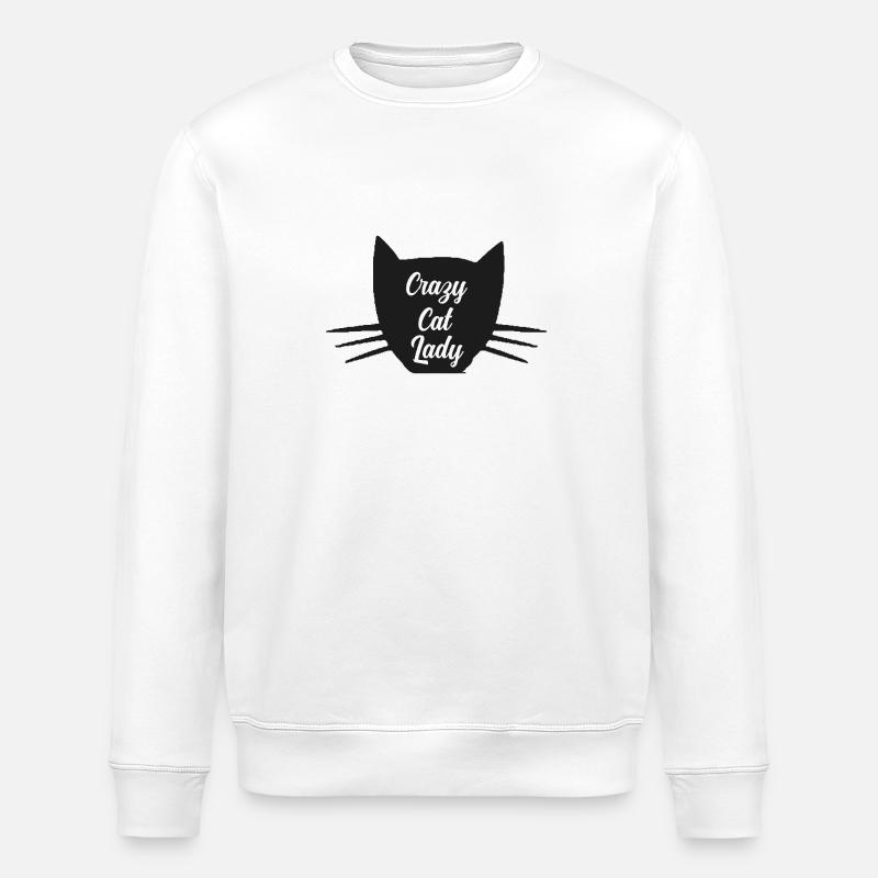 Madame folle de chat - Sweat bio ROLLER Stanley/Stella Unisexe - blanc