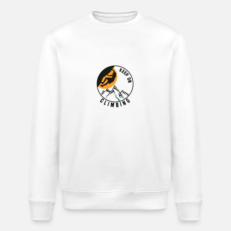 climbing, climbing, mountains - Stanley/Stella ROLLER Unisex Organic Sweatshirt - white