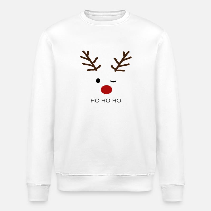 Reindeer HoHoHo - Stanley/Stella Unisex Bio-Sweatshirt ROLLER - Weiß