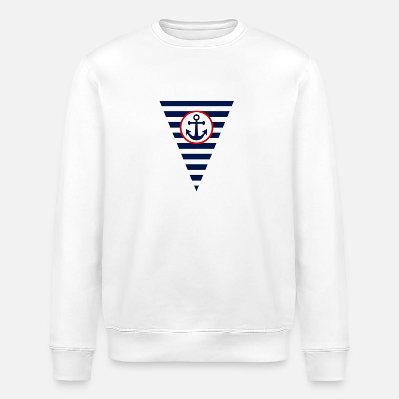 Flagge,Anker, maritim - Stanley/Stella Unisex Bio-Sweatshirt ROLLER - Weiß