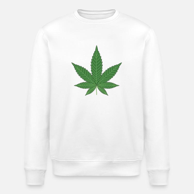 Hemp leaf gift idea - Stanley/Stella ROLLER Unisex Organic Sweatshirt - white