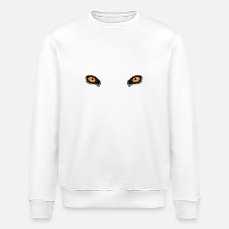 Gelbe tiefe Wolfsaugen - Stanley/Stella Unisex Bio-Sweatshirt ROLLER - Weiß