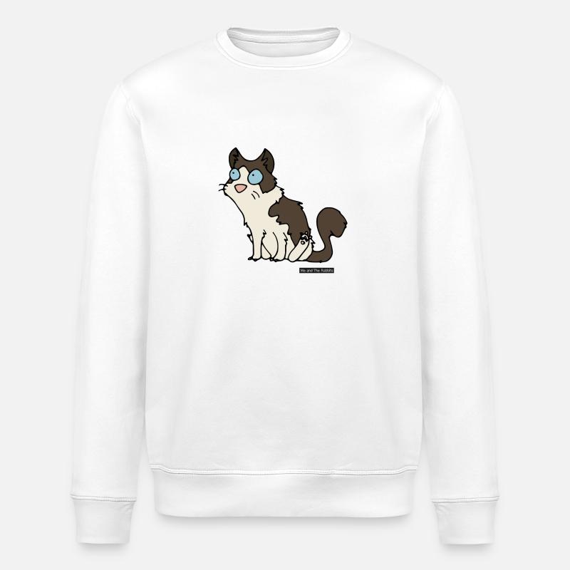 Chat - Ragdoll - Sweat bio ROLLER Stanley/Stella Unisexe - blanc