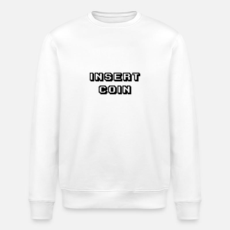 Arcade Insert Coin schwarz - Stanley/Stella Unisex Bio-Sweatshirt ROLLER - Weiß