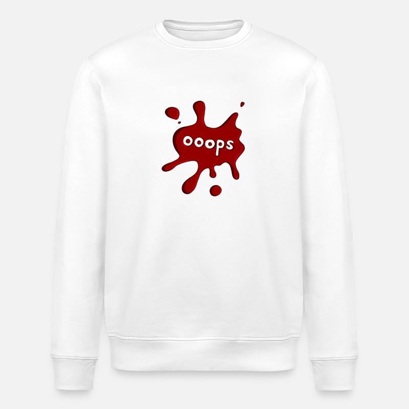 Fleck ooops dunkelrot - Stanley/Stella Unisex Bio-Sweatshirt ROLLER - Weiß