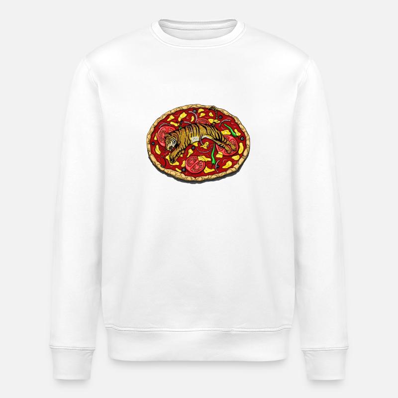 TIGER PIZZA - Sweat bio ROLLER Stanley/Stella Unisexe - blanc