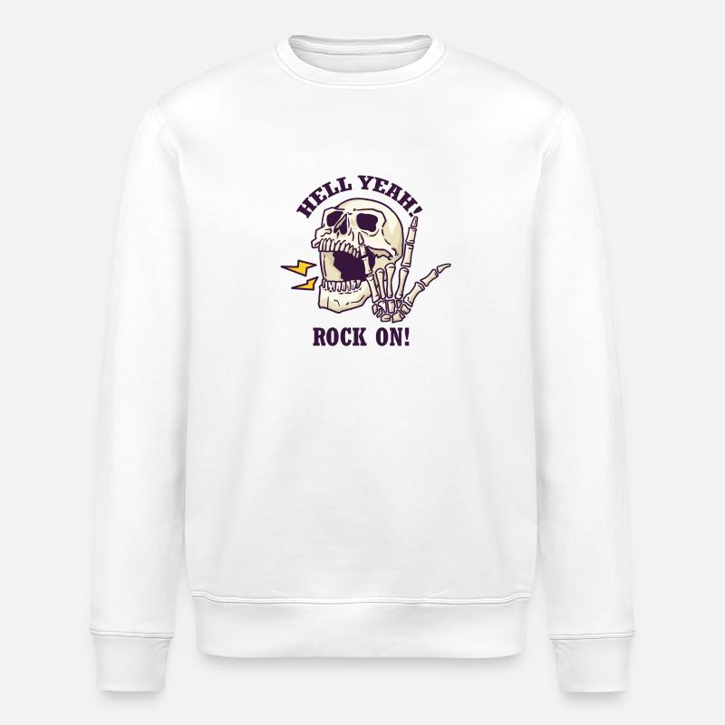 Hell yeah - rock sur - Sweat bio ROLLER Stanley/Stella Unisexe - blanc