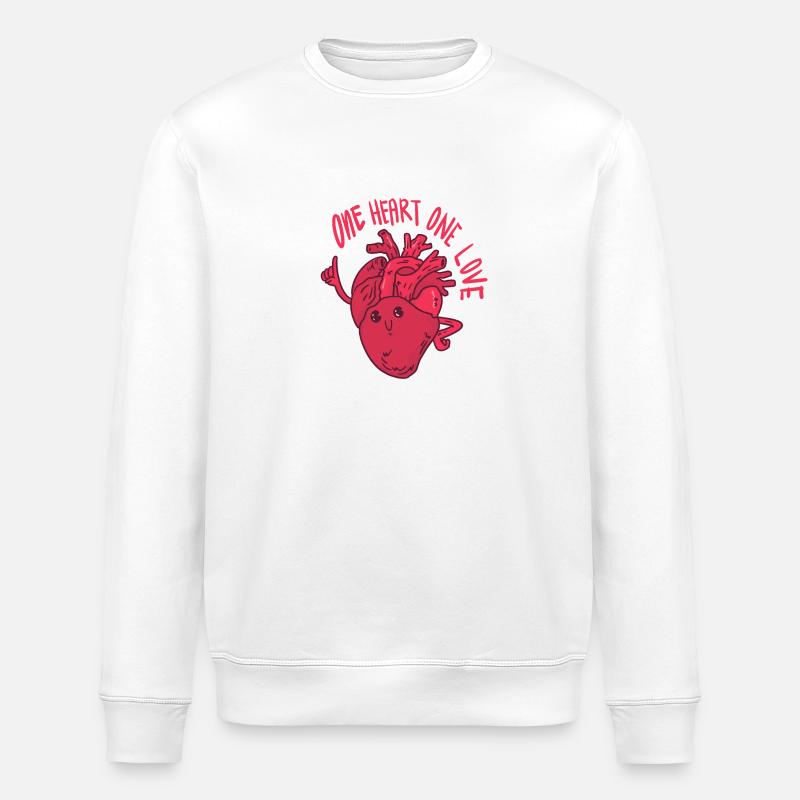 Ein Herz eine Liebe - Stanley/Stella Unisex Bio-Sweatshirt ROLLER - Weiß