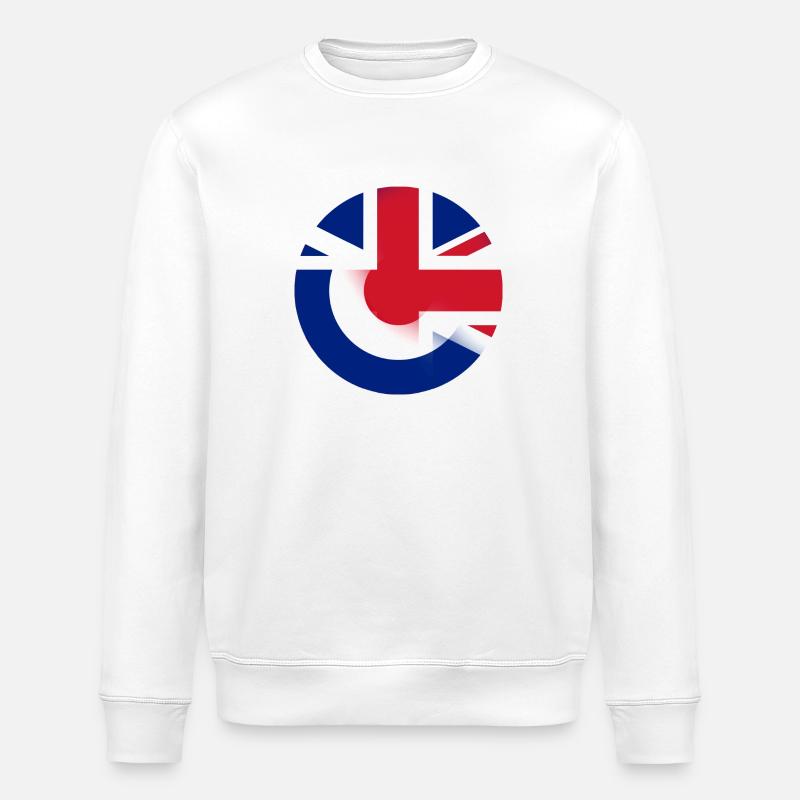 Mod Union Jack combo - Stanley/Stella ROLLER Unisex Organic Sweatshirt - white
