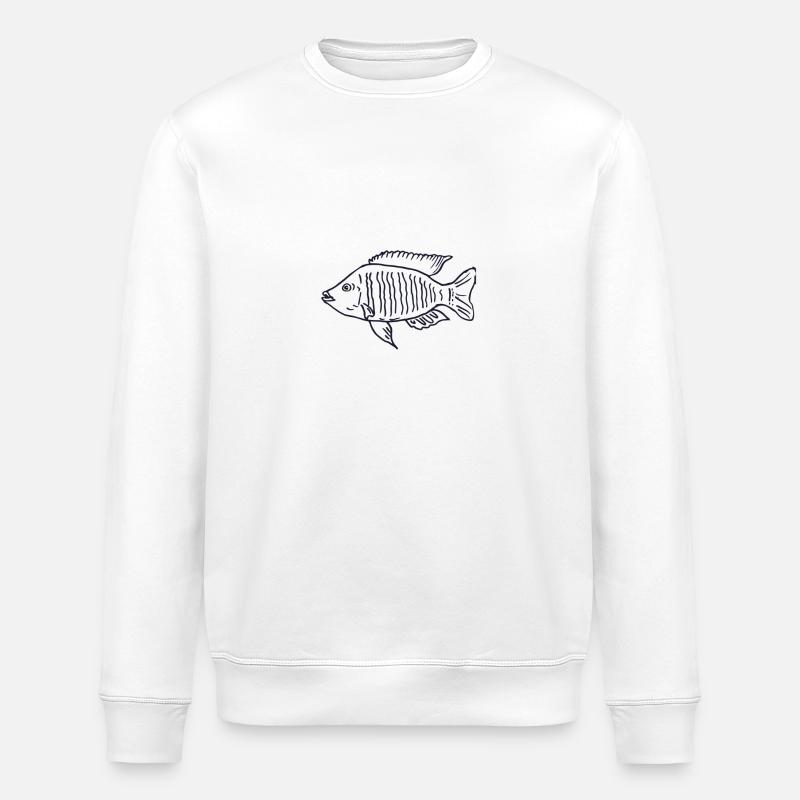 Cichlid pesce Malawi - Felpa ecologica unisex ROLLER di Stanley/Stella - bianco