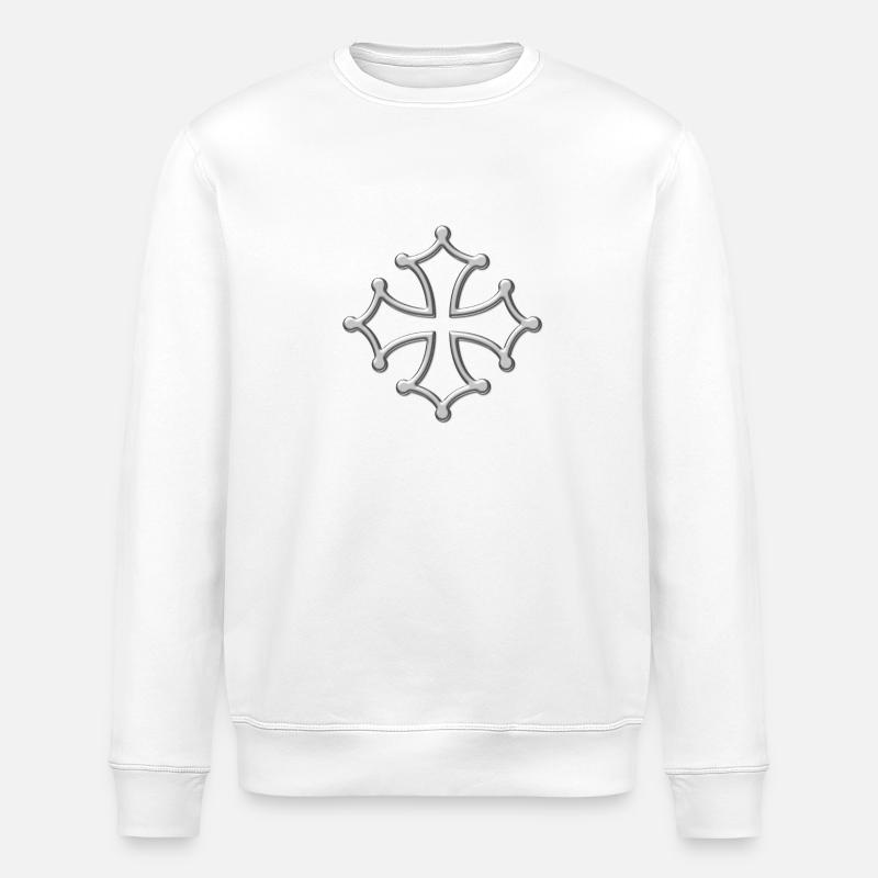 Okzitanisch Quer Chrom-Metall - Stanley/Stella Unisex Bio-Sweatshirt ROLLER - Weiß