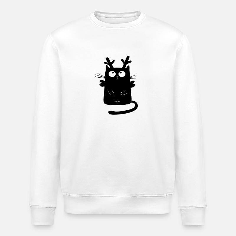 rennes Chat de Noël - Sweat bio ROLLER Stanley/Stella Unisexe - blanc