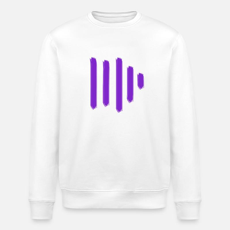 Lila Farbbalken - Stanley/Stella Unisex Bio-Sweatshirt ROLLER - Weiß