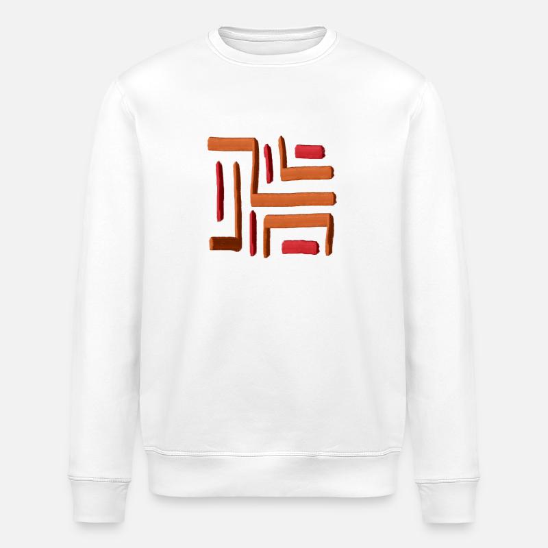 Rotes Farblabyrinth - Stanley/Stella Unisex Bio-Sweatshirt ROLLER - Weiß