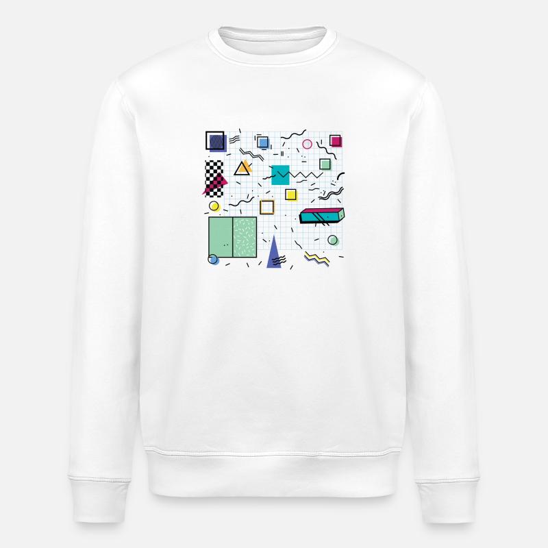 Eldram's Eighties Abstract 01 - Stanley/Stella ROLLER Unisex Organic Sweatshirt - white
