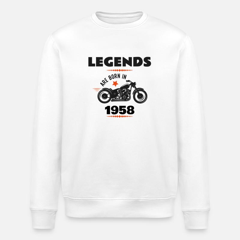 born in 1958 - Stanley/Stella Unisex Bio-Sweatshirt ROLLER - Weiß