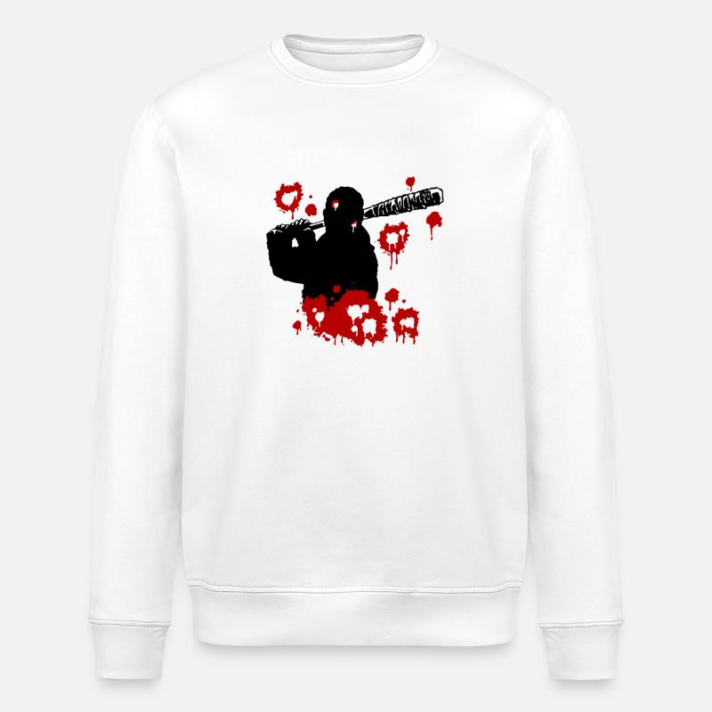 Negan red - Stanley/Stella ROLLER Unisex Organic Sweatshirt - white